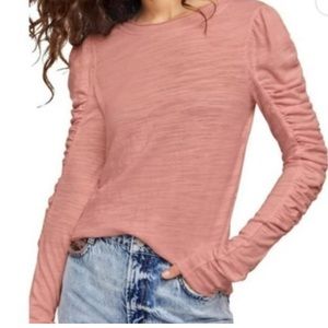 Free People We The Free Natasha Long Sleeve Tee in Blush Size Small